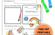 All About Me Printable Preschool
