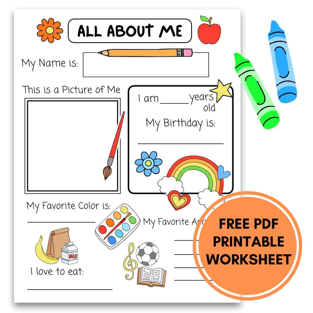 All About Me Printable Preschool