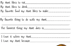 All About My Aunt Printable