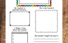 All About My Teacher Free Printable