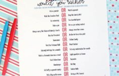 America Would You Rather Printable Game