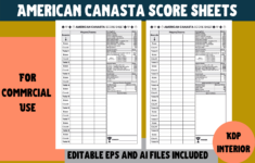 American Canasta Score Sheets
