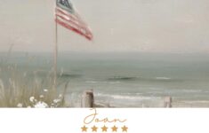 American Flag Beach Printable Wall Art