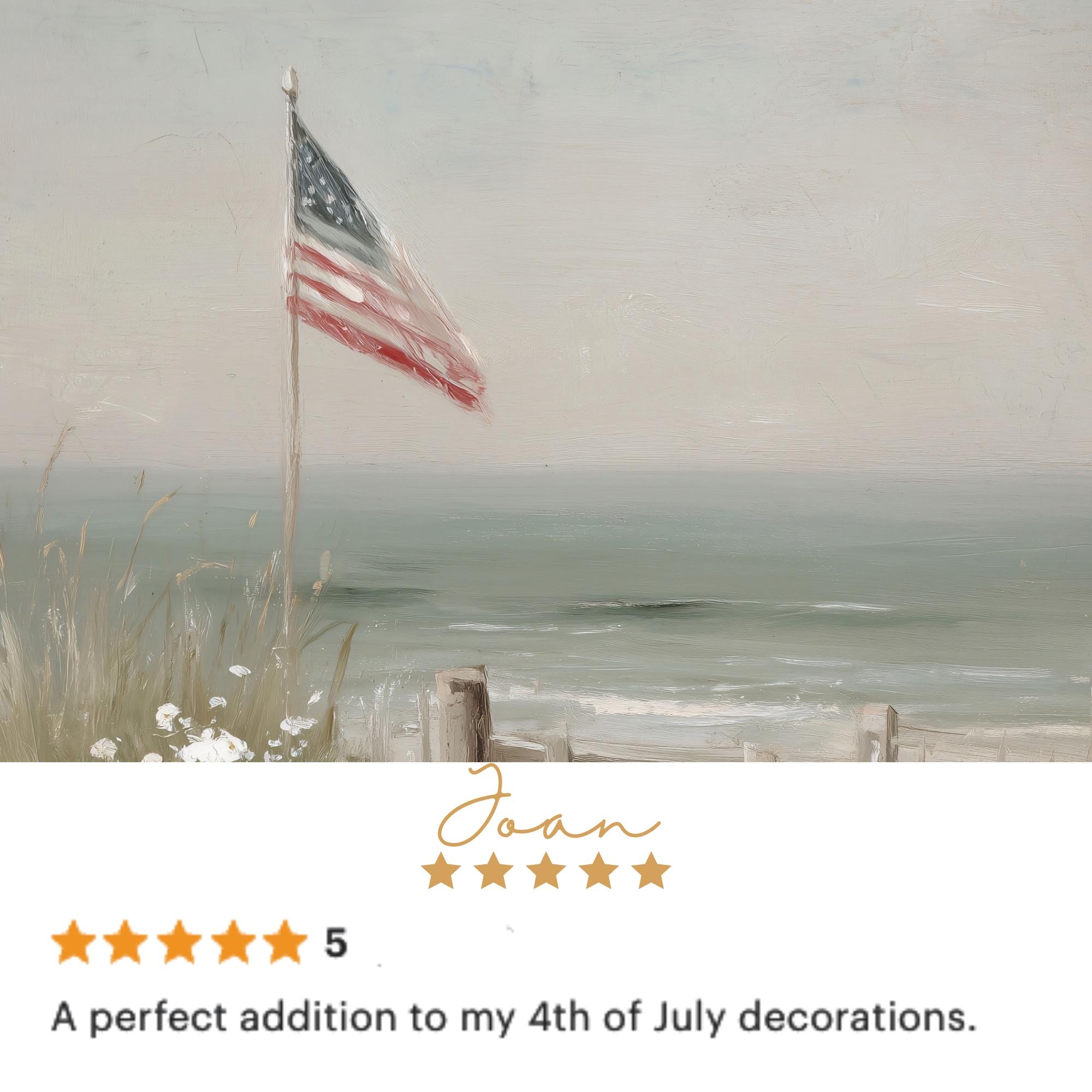 American Flag Beach Printable Wall Art American Flag Beach Printable Wall Art