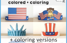 American Symbols Paper Crowns Headbands Hats Printable Coloring Craft 2