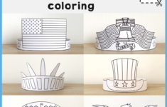 American Symbols Paper Crowns Headbands Hats Printable Coloring Craft