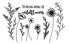 Among Wildflowers Pattern For Pyrography