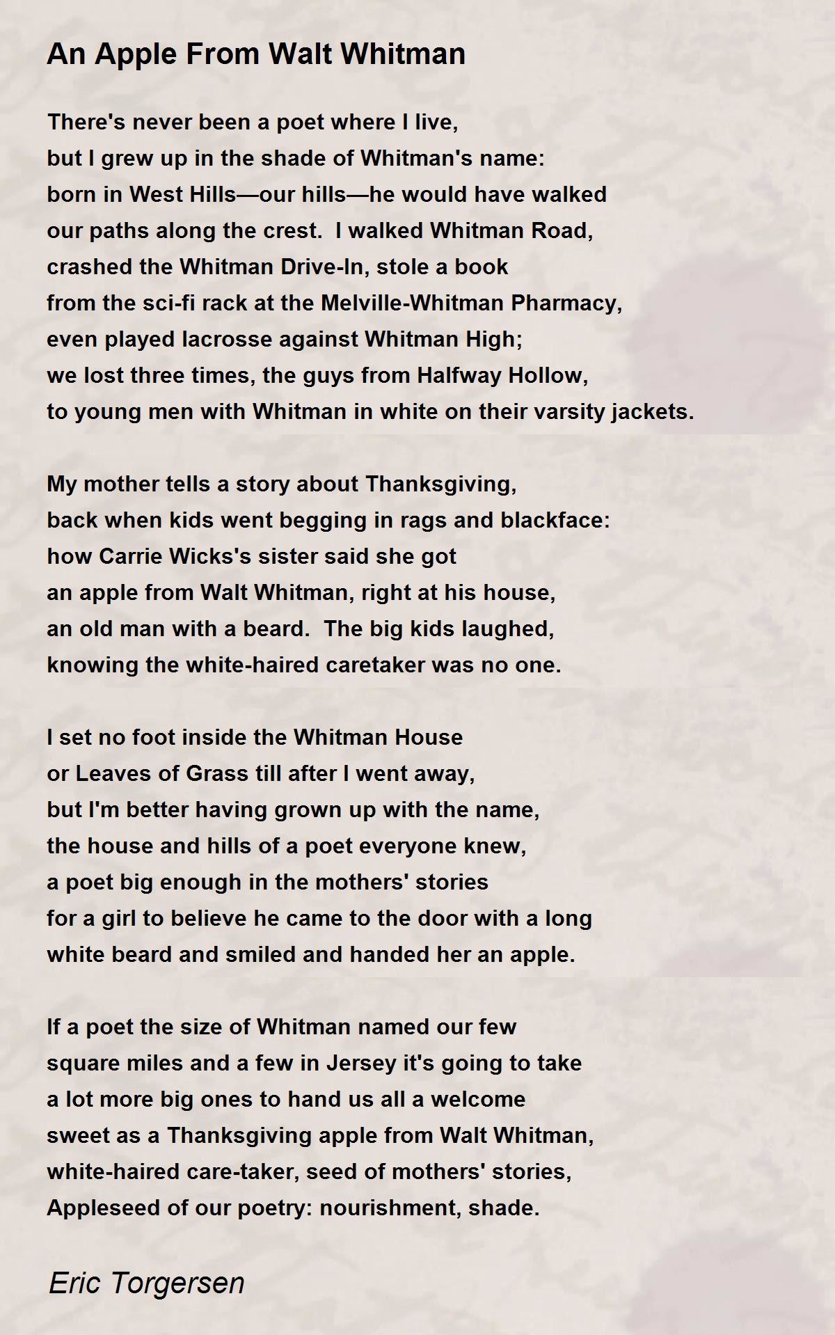 An Apple From Walt Whitman