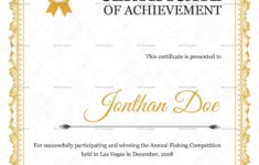 Annual Fishing Competition Certificate