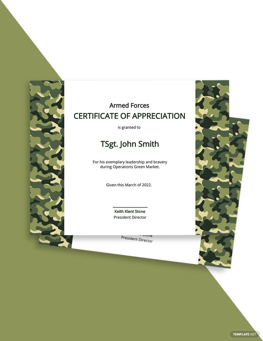 Army Certificate Of Appreciation Army Certificate Of Appreciation