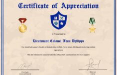 Army Certificate Of Appreciation