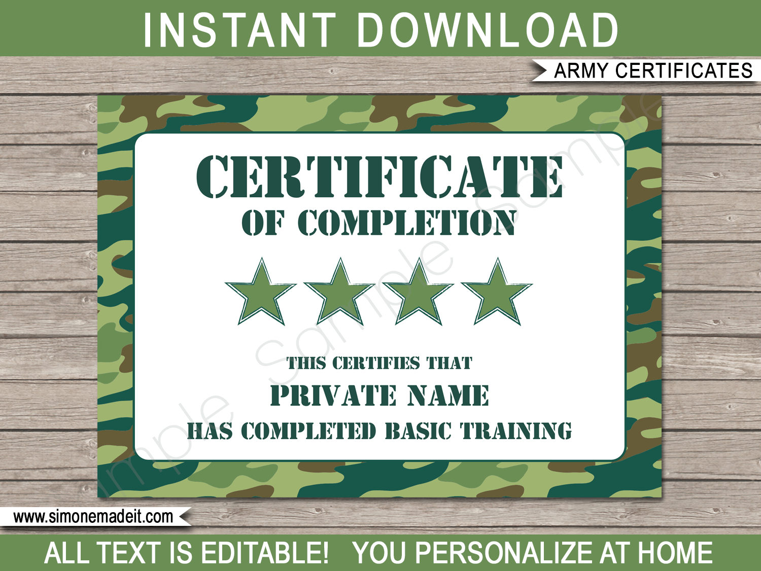 Army Certificate Template Army Certificate Template