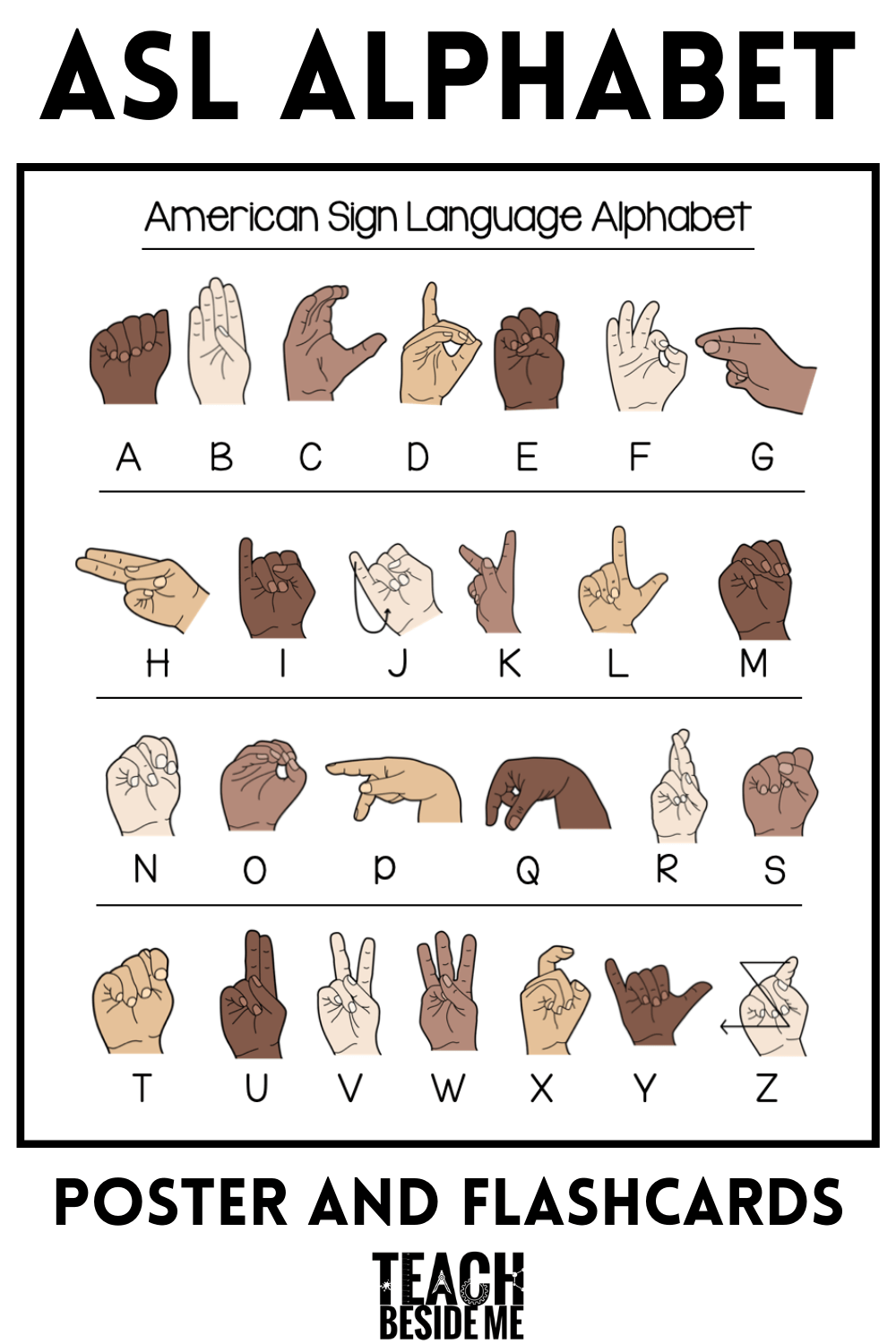 Asl Alphabet Printable Chart And Flashcards Asl Alphabet Printable Chart And Flashcards