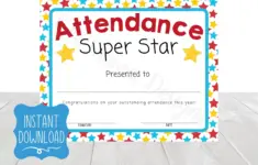Attendance Award Certificate Printable