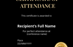 Attendance Certificate Templates