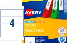 Avery 4up Laser Lever Arch Labels White 25 Sheets Avl7171we