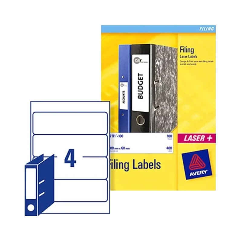 Avery Arch File Spine White Labels 200 X 600mm L7171 25 Avery Arch File Spine White Labels 200 X 600mm L7171 25