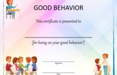 Award Template For Good Behaviour