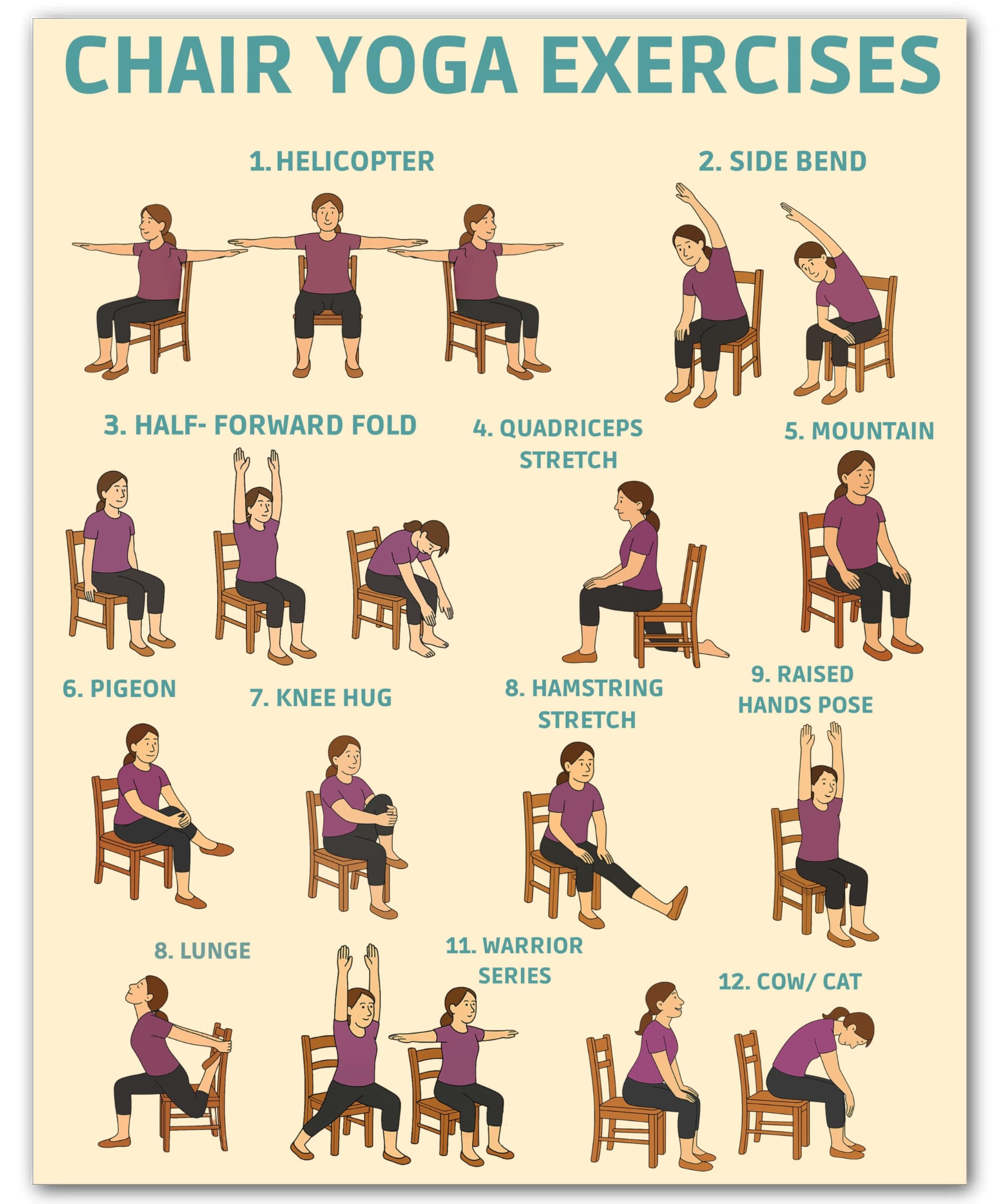 28 day chair yoga for seniors free printable with pictures