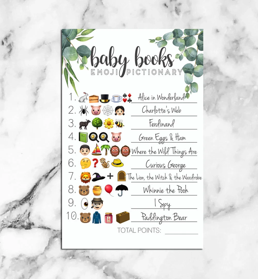 Baby Shower Emoji Pictionary Game Baby Shower Emoji Pictionary Game