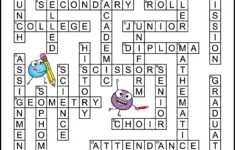 Back To School Crossword Middle School