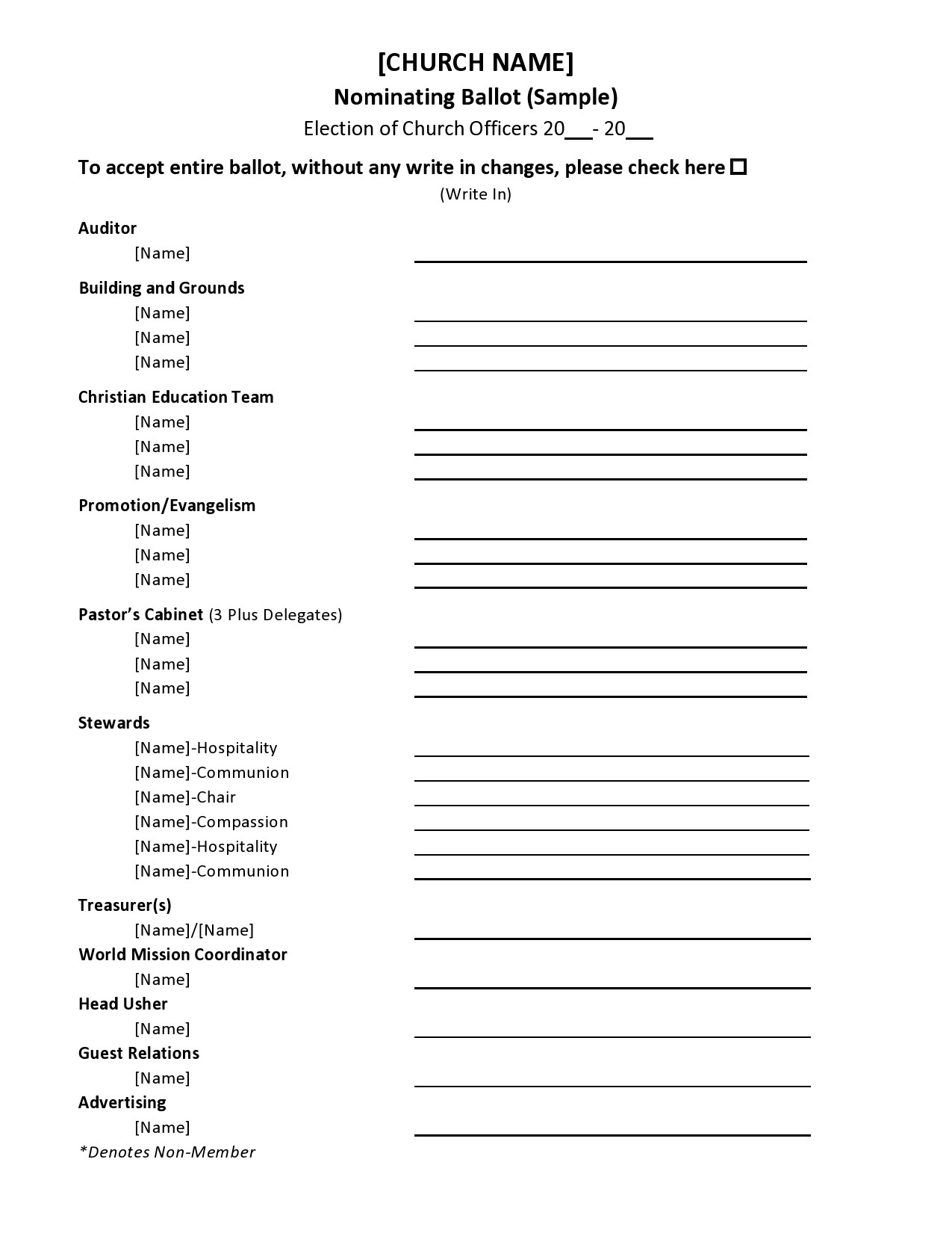 free editable voting ballot template