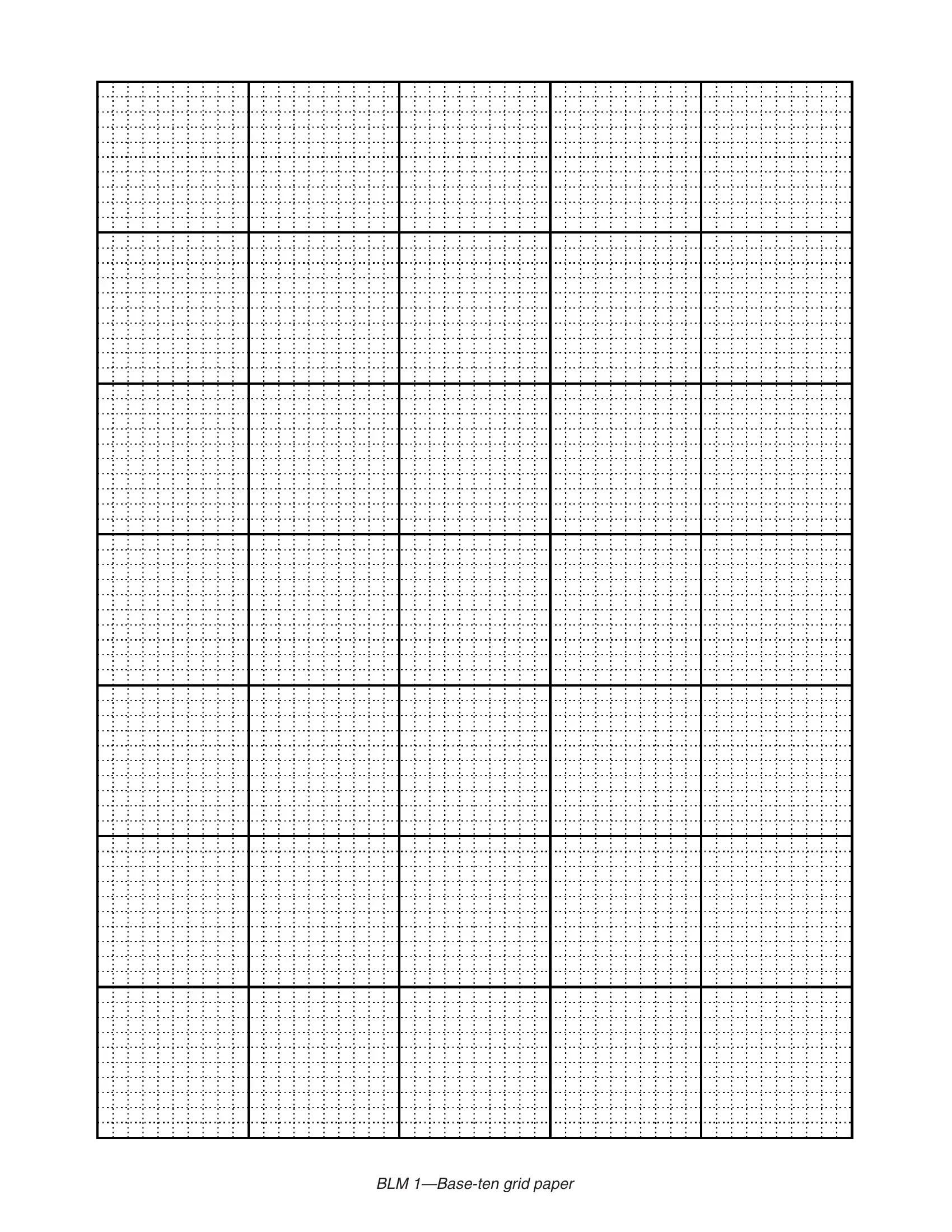 Base 10 Grid Printable