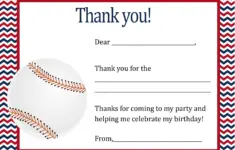 Baseball Birthday Thank You Card Digital