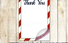 Baseball Blank Thank You Card Note Birthday Baby Shower 2