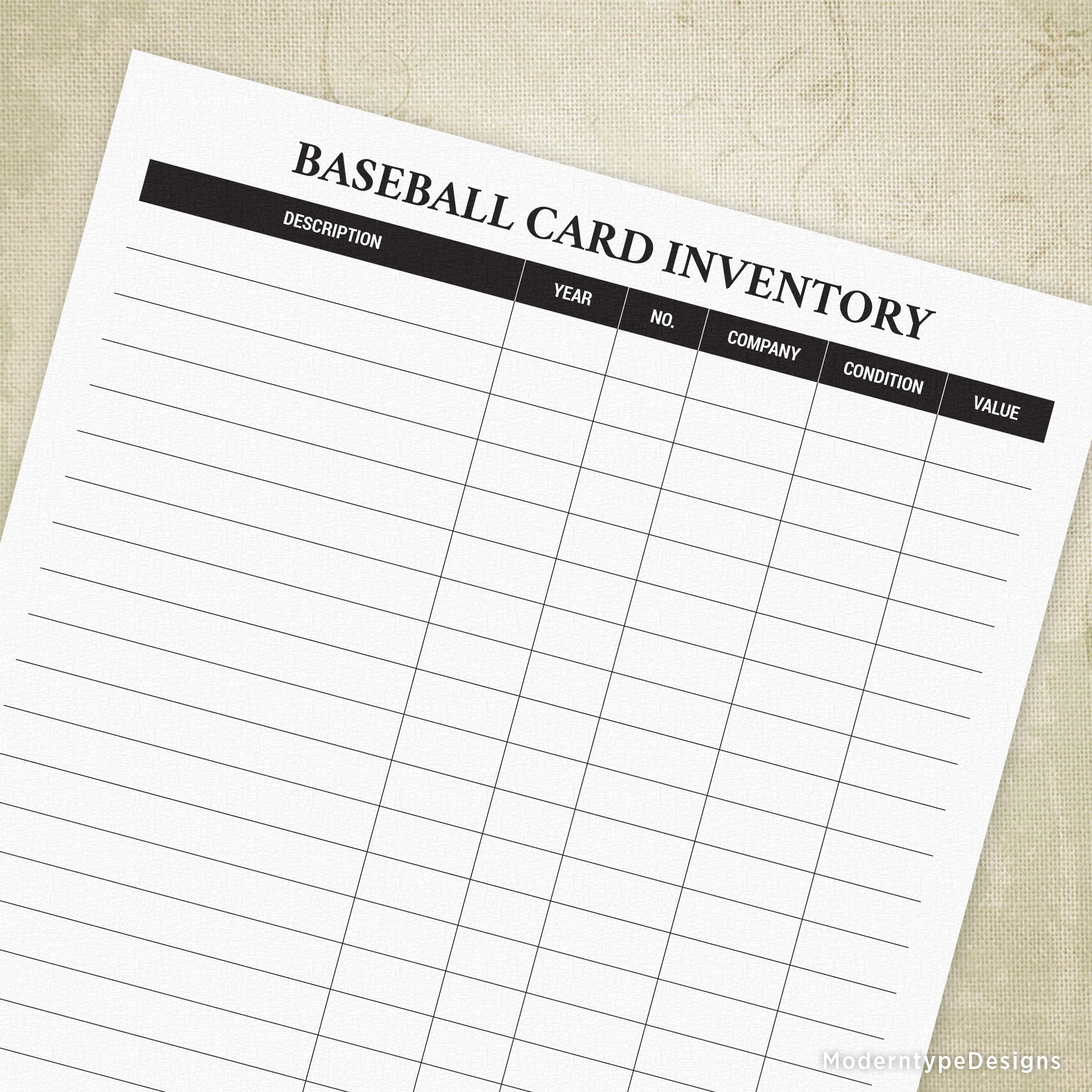 Baseball Card Inventory Printable Icl014 Baseball Card Inventory Printable Icl014
