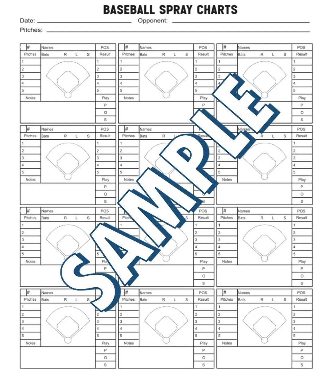 Baseball Spray Chart Printable Charts