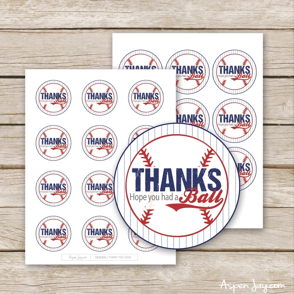 Baseball Thank You Tags Baseball Thank You Tags