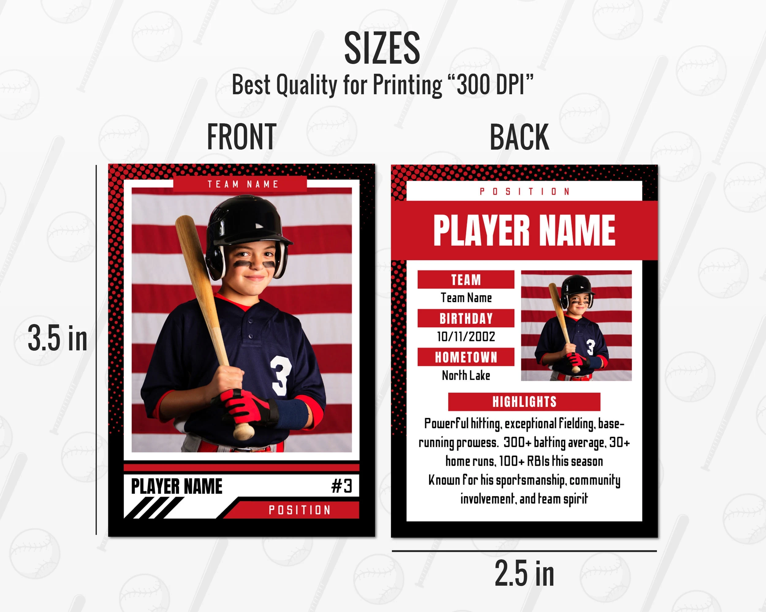 Baseball Trading Cards Template Baseball Trading Cards Template