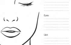 Beautiful Woman Portrait Face Chart Makeup Artist Blank Template Vector Beautiful Woman Portrait Face Chart Makeup Artist Blank Image107739188
