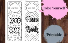 Bedroom Door Sign Paper Template