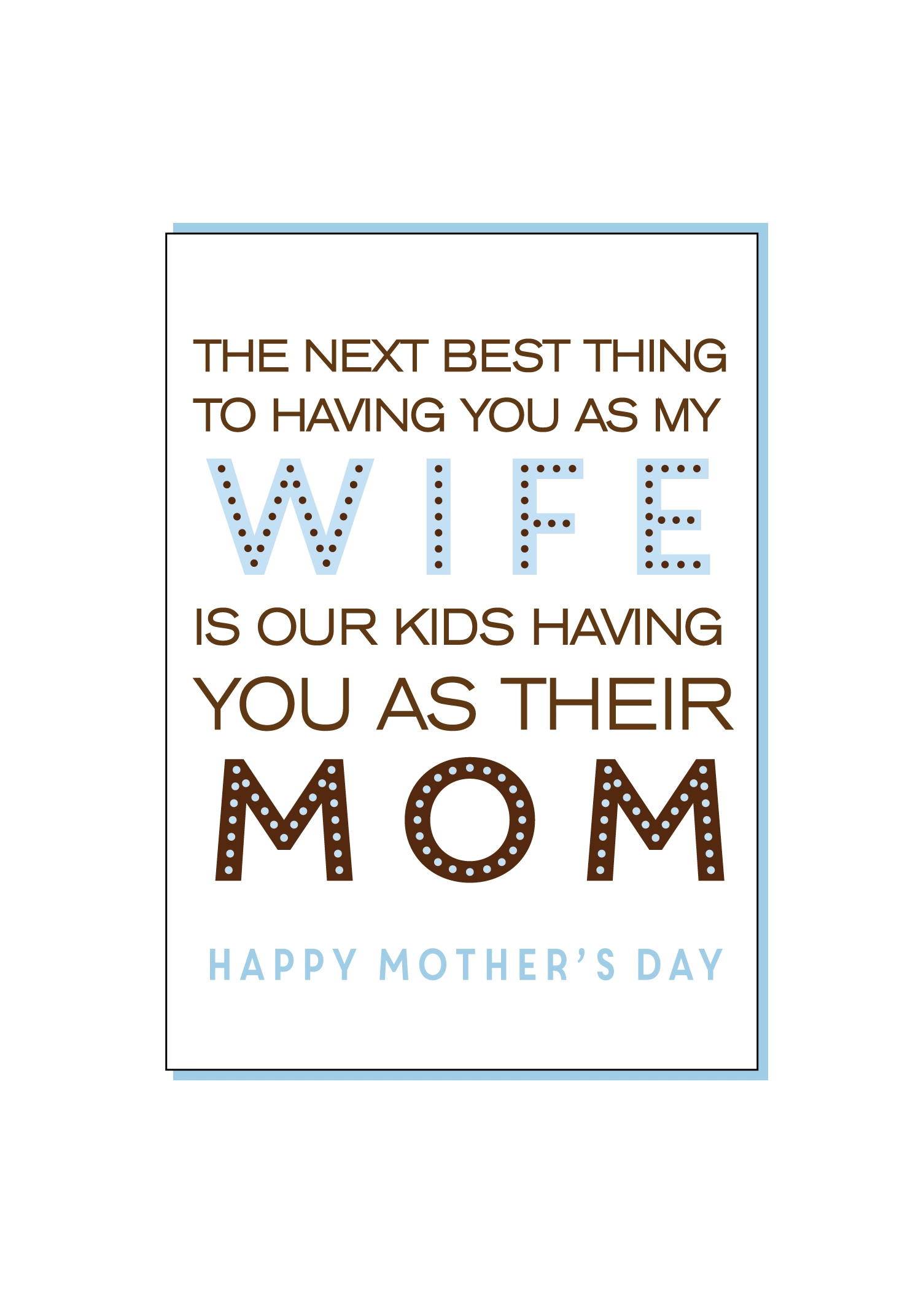 Best Mom From Husband Mothers Day Card