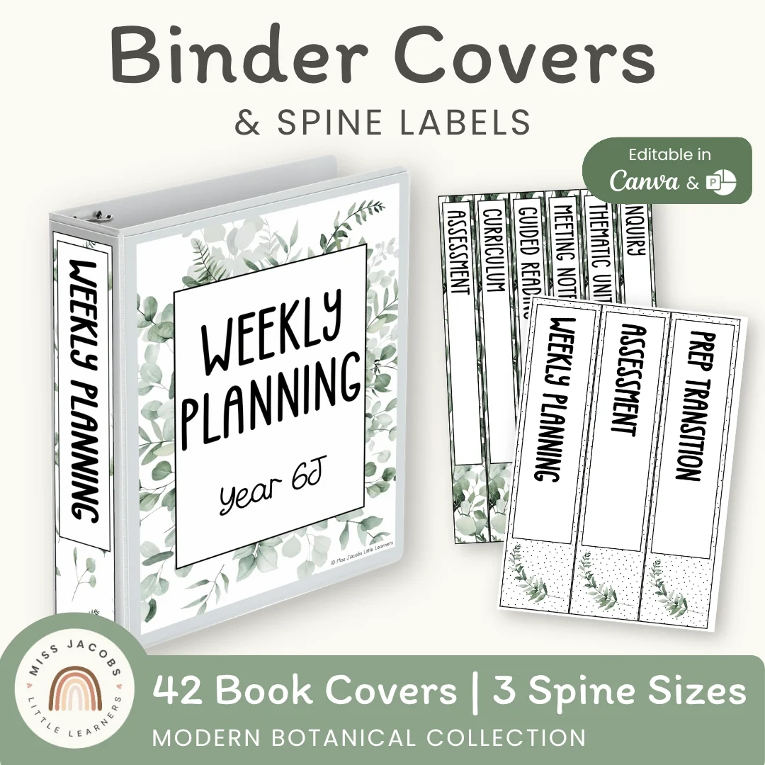 Binder Covers And Spines Template Modern Botanical Decor Binder Covers And Spines Template Modern Botanical Decor