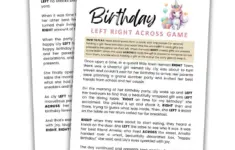 Birthday Left Right Across Game