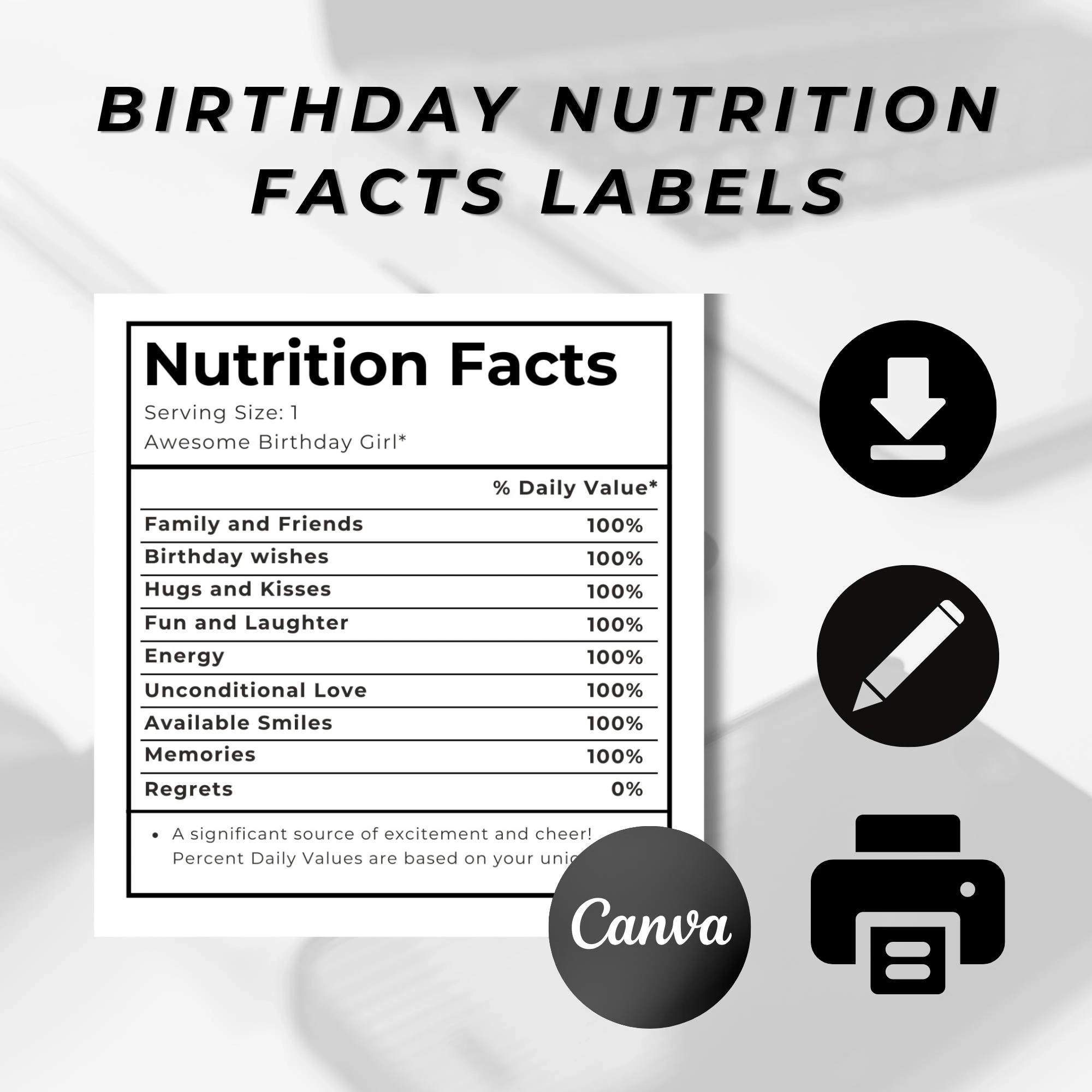 free birthday nutrition facts label template free birthday nutrition facts label template