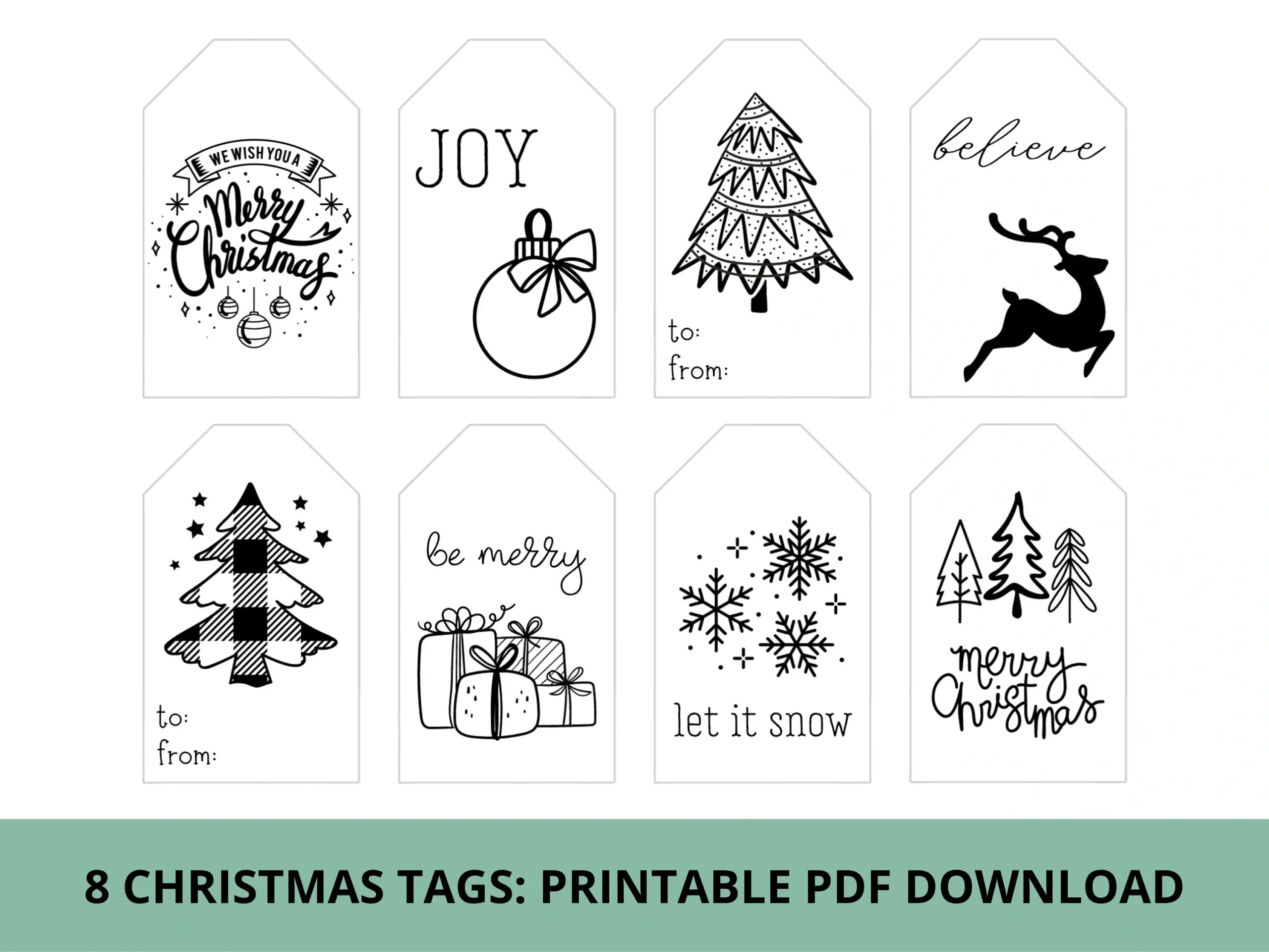 Black And White Christmas Gift Tags Black And White Christmas Gift Tags