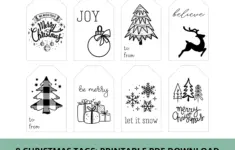 Black And White Christmas Gift Tags