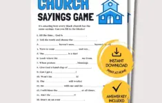 Black Church Sayings Game Printable Game