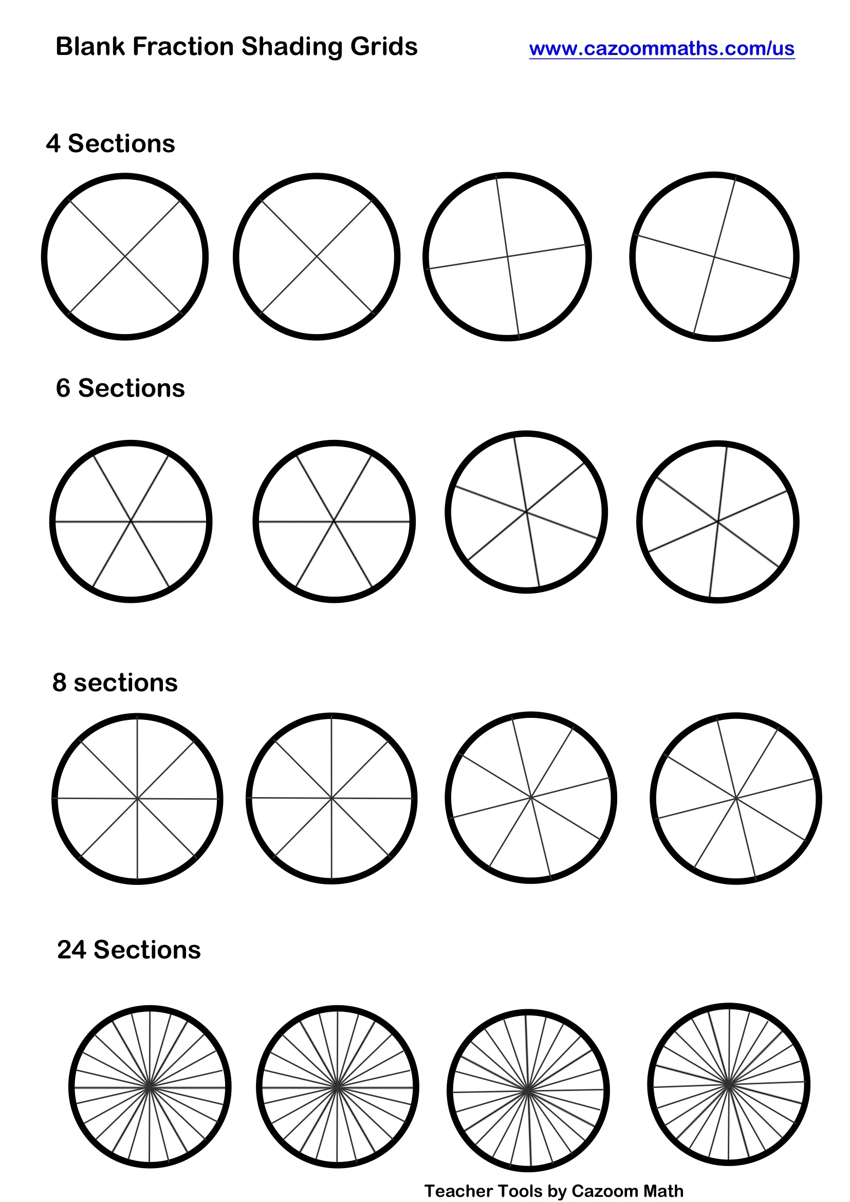Blank Fraction Shading Grids 3 Blank Fraction Shading Grids 3
