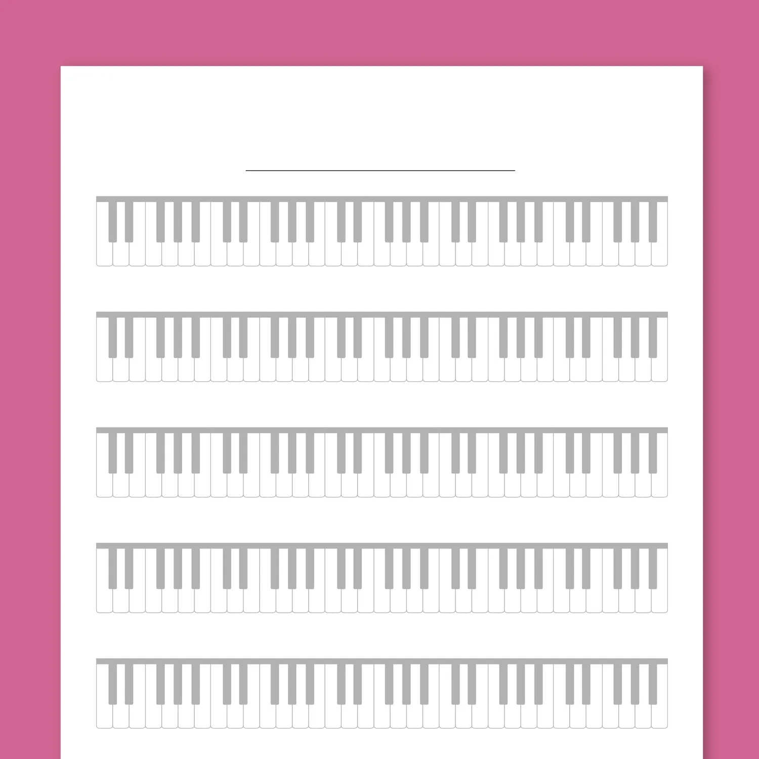 Blank Keyboard Worksheet Gray Version