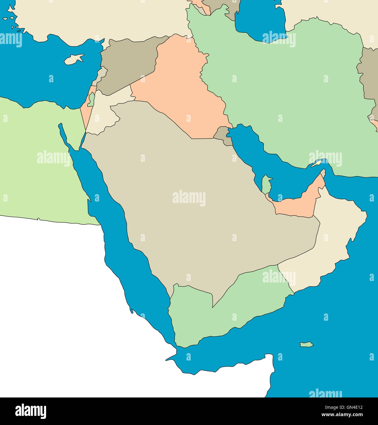 Blank Map Middle East