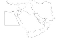 Blank Map Of Middle East Or Near East Simple Flat Outline Vector Ilustration Image360279125