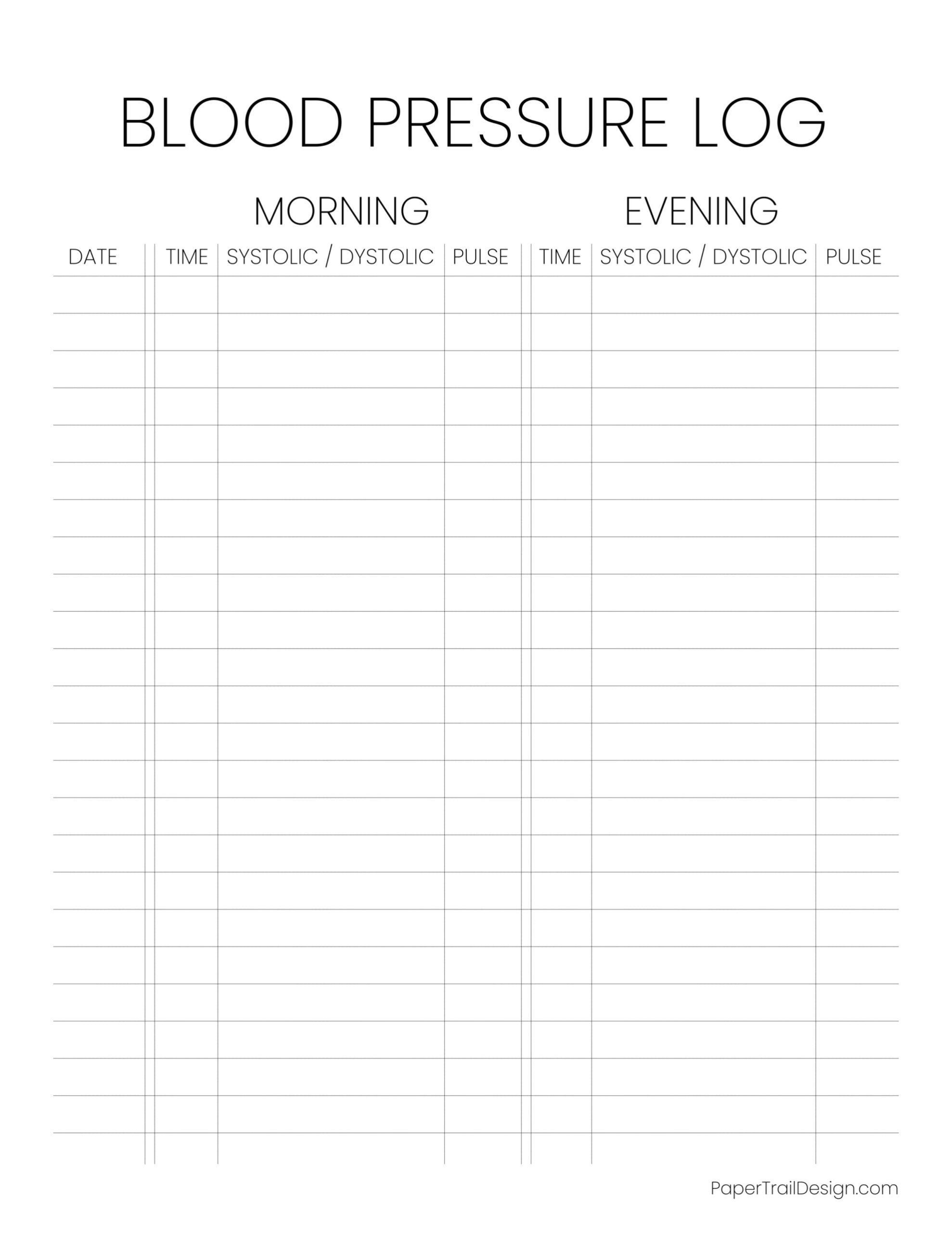 Blood Pressure Log