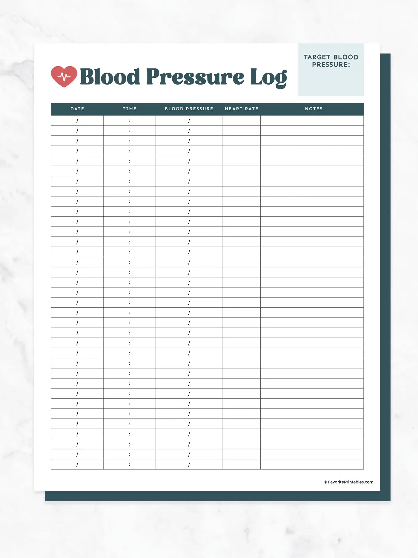 Blood Pressure Log Blood Pressure Log
