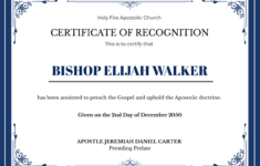 Blue Apostolic Church Certificate