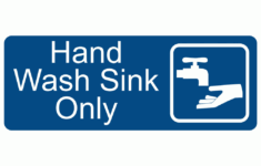 Blue Engraved Hand Wash Sink Only Sign With Symbol Egre 372 Sym White On Blue